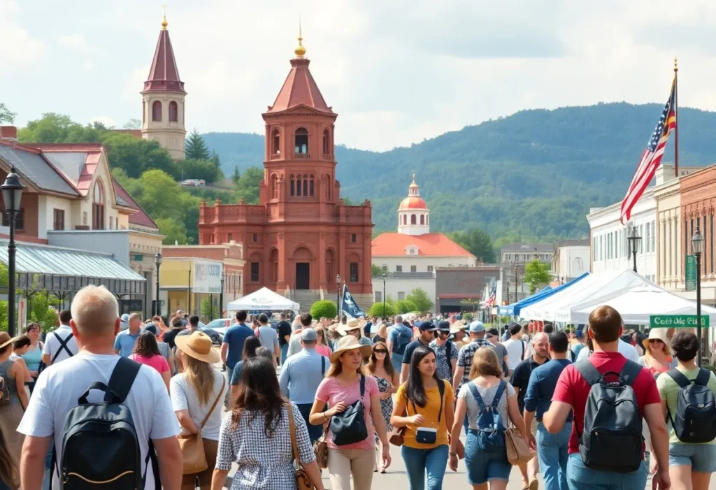 Diverse tourists experiencing Tennessee's attractions
