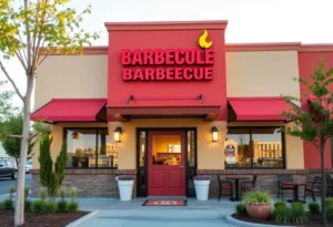 Exterior of Tops Bar-B-Q & Burgers in Jonesboro, Arkansas.