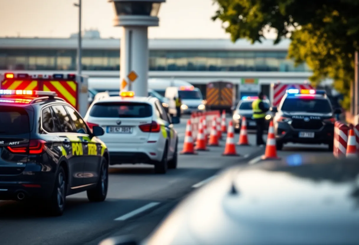 Scene of a serious traffic accident near Memphis International Airport.