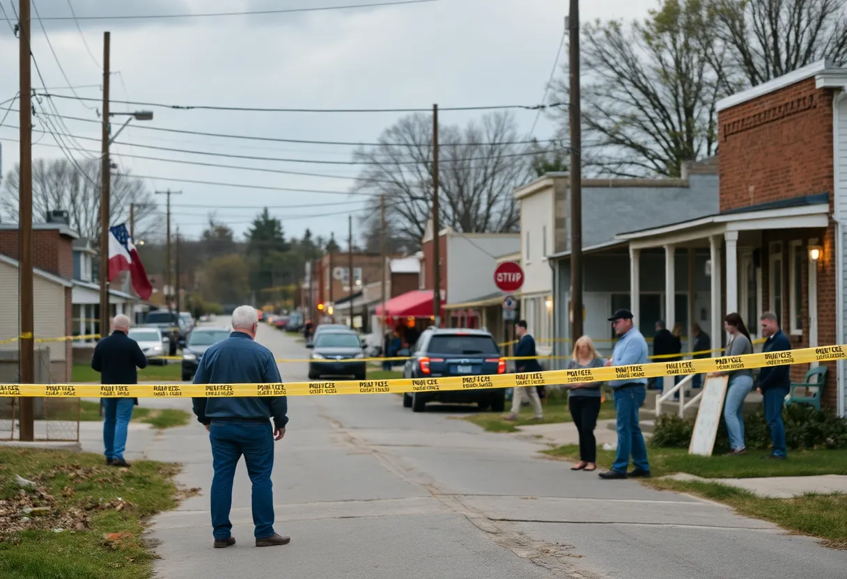 Police tape marking a crime scene in Dyer County, Tennessee