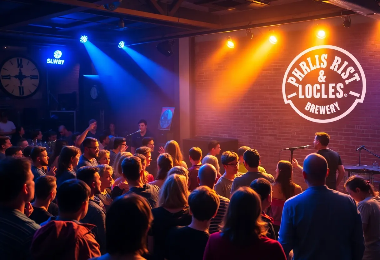 Musicians performing at Sponge City Brewing in Pasco, Florida.