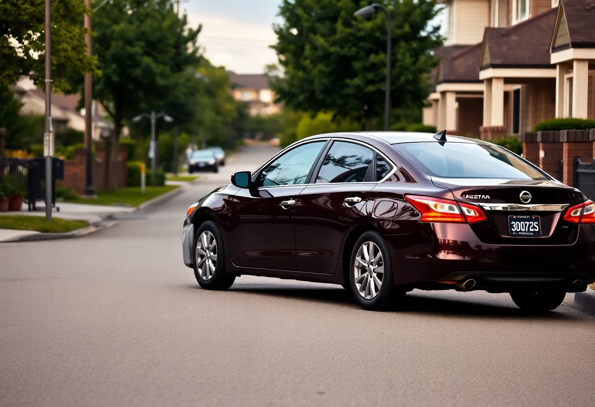 Maroon Nissan Altima associated with UPS driver robbery investigation