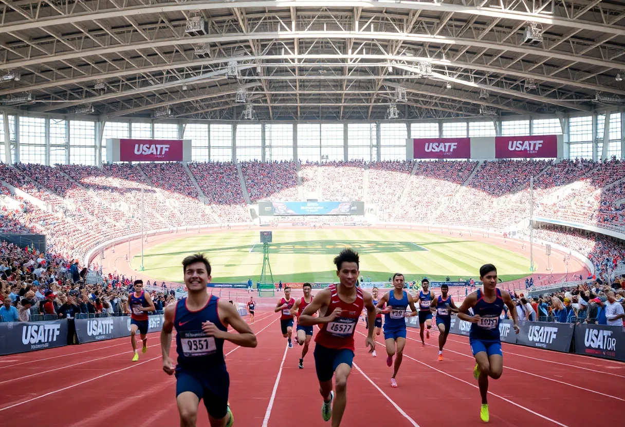 Athletes competing at the USATF Tour event in Memphis, TN