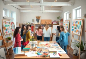 Participants creating vision boards at Heirloom House workshop.