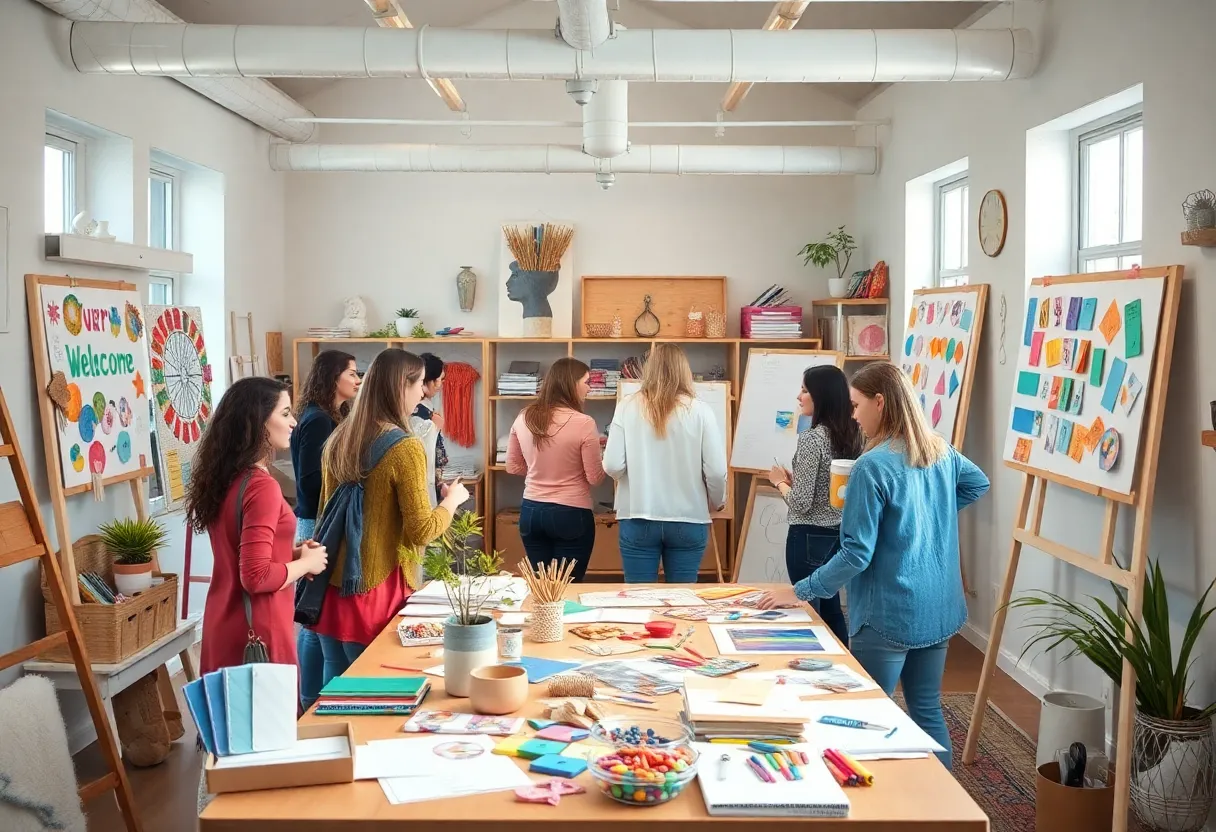 Participants creating vision boards at Heirloom House workshop.