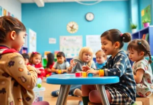 Children participating in after-school care activities at AfterMath After Care.