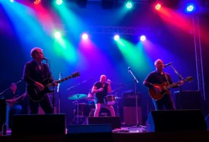 Live blues performance showcasing musicians on stage