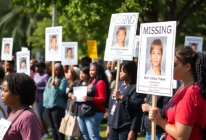 Community members gathering to support search for missing child