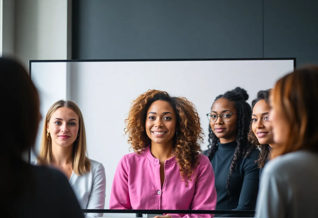 Beauty professionals participating in domestic violence training
