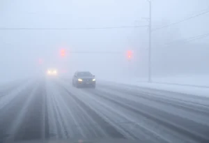 Dense freezing fog in Memphis causing hazardous driving conditions