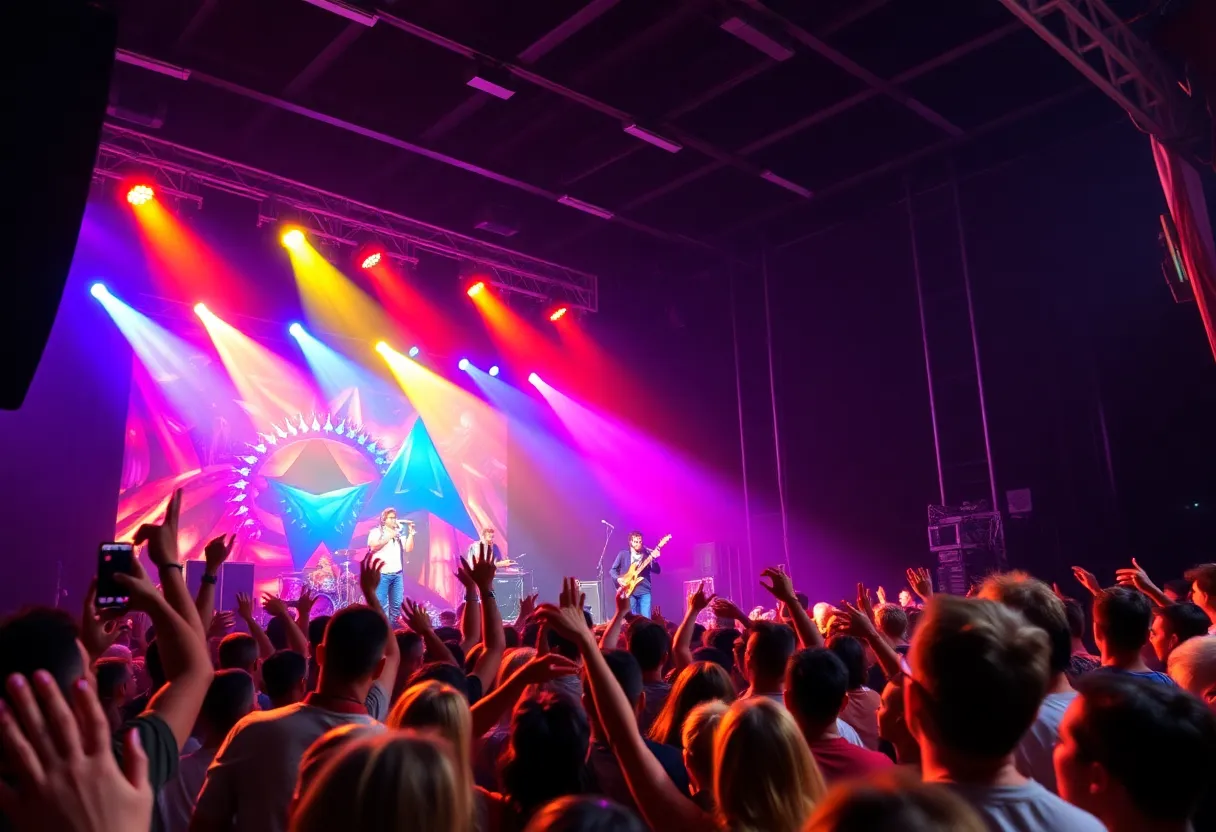 Concert scene celebrating the launch of Glenn Hughes' album 'Chosen'.