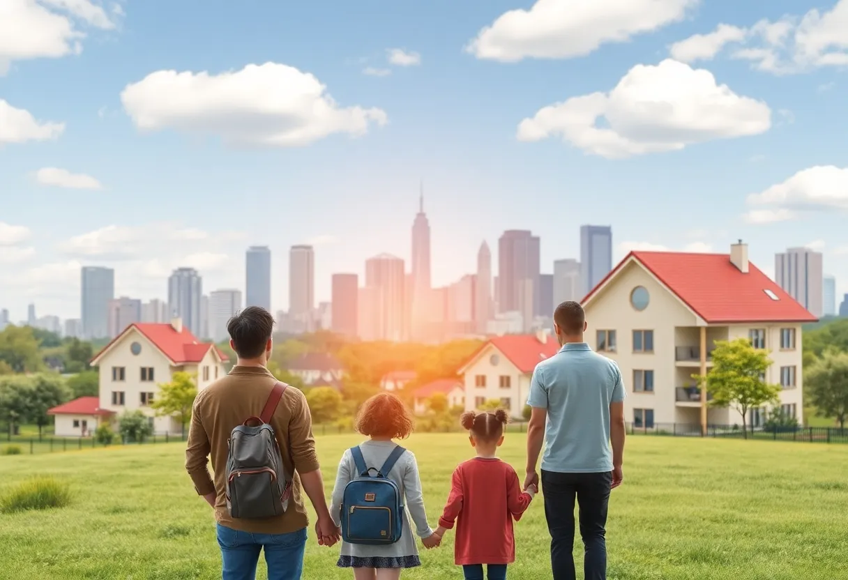 Conceptual image of families exploring housing options.