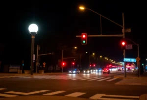 Scene of a car crash at a street intersection in Hyde Park, Memphis.