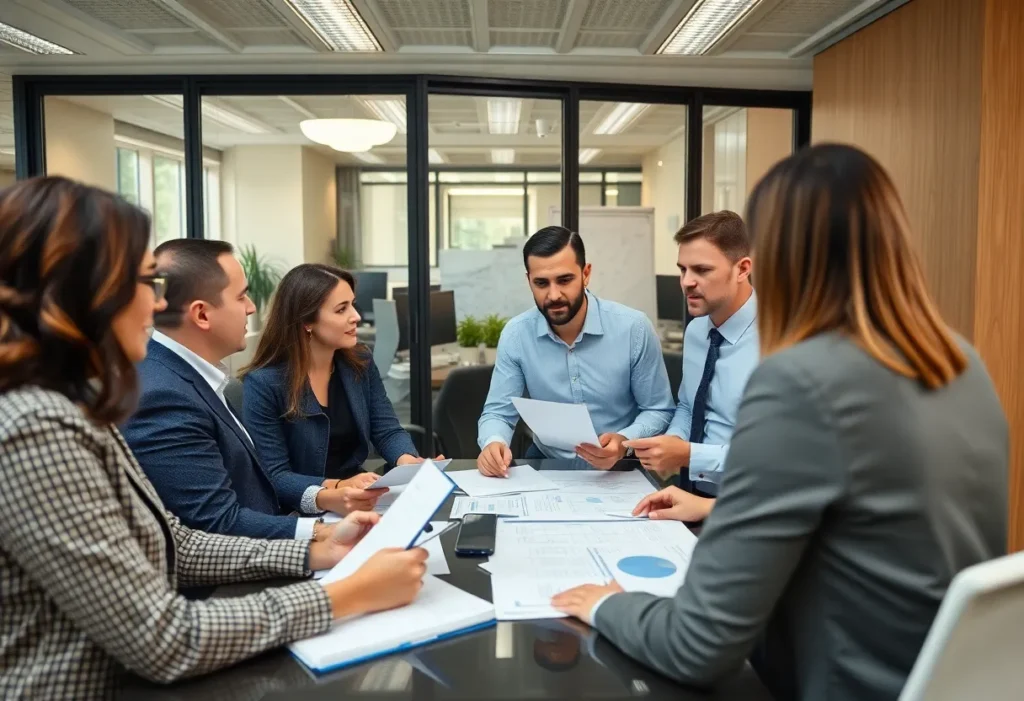 Team at International Paper discussing strategic changes