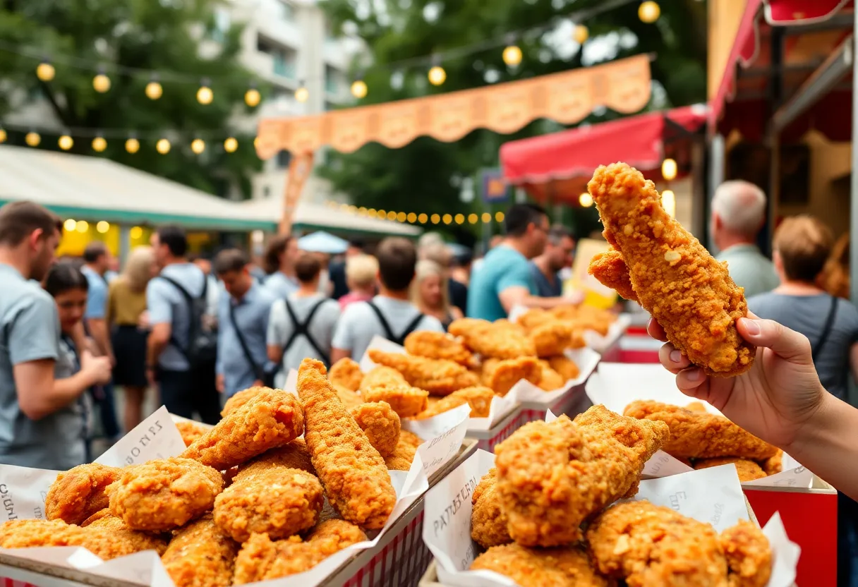 Customers enjoying fried chicken at Judd's Memphis Fried Chicken Pop-Up