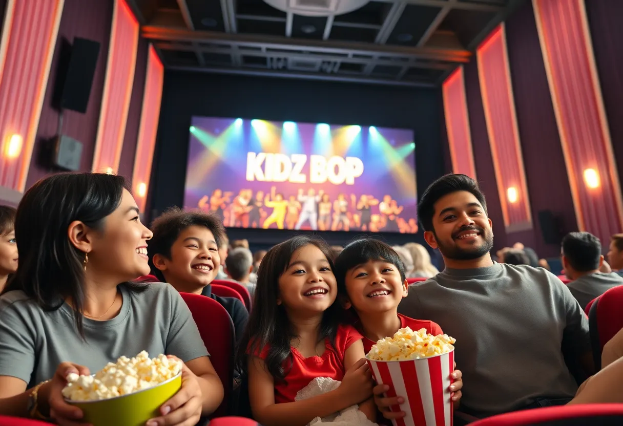 Families enjoying the KIDZ BOP LIVE Concert Movie at the cinema