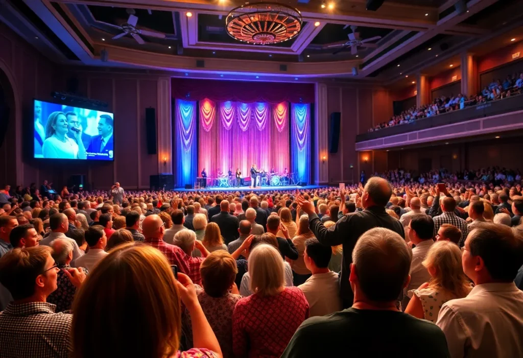 Audience enjoying Southern Gospel music concert at the Cannon Center