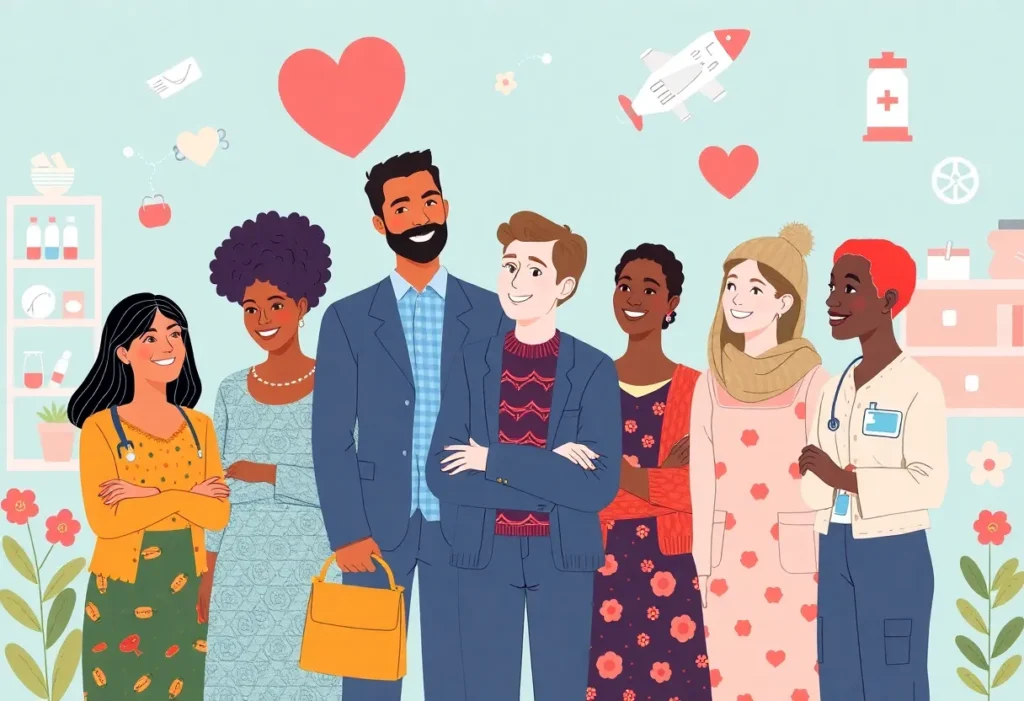 Illustration representing leadership and collaboration in nonprofit healthcare.