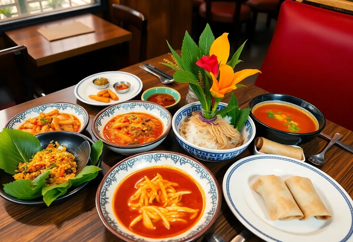 Traditional Thai dishes served at Lotus Thai Restaurant