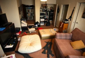 Scene of a burglary in Memphis with stolen items