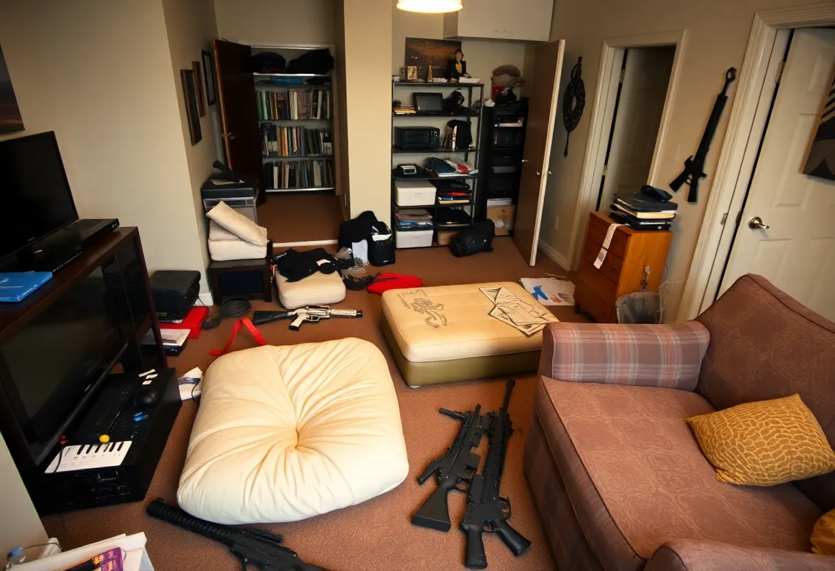 Scene of a burglary in Memphis with stolen items