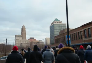 Scenic view of Memphis during cooler weather with clouds