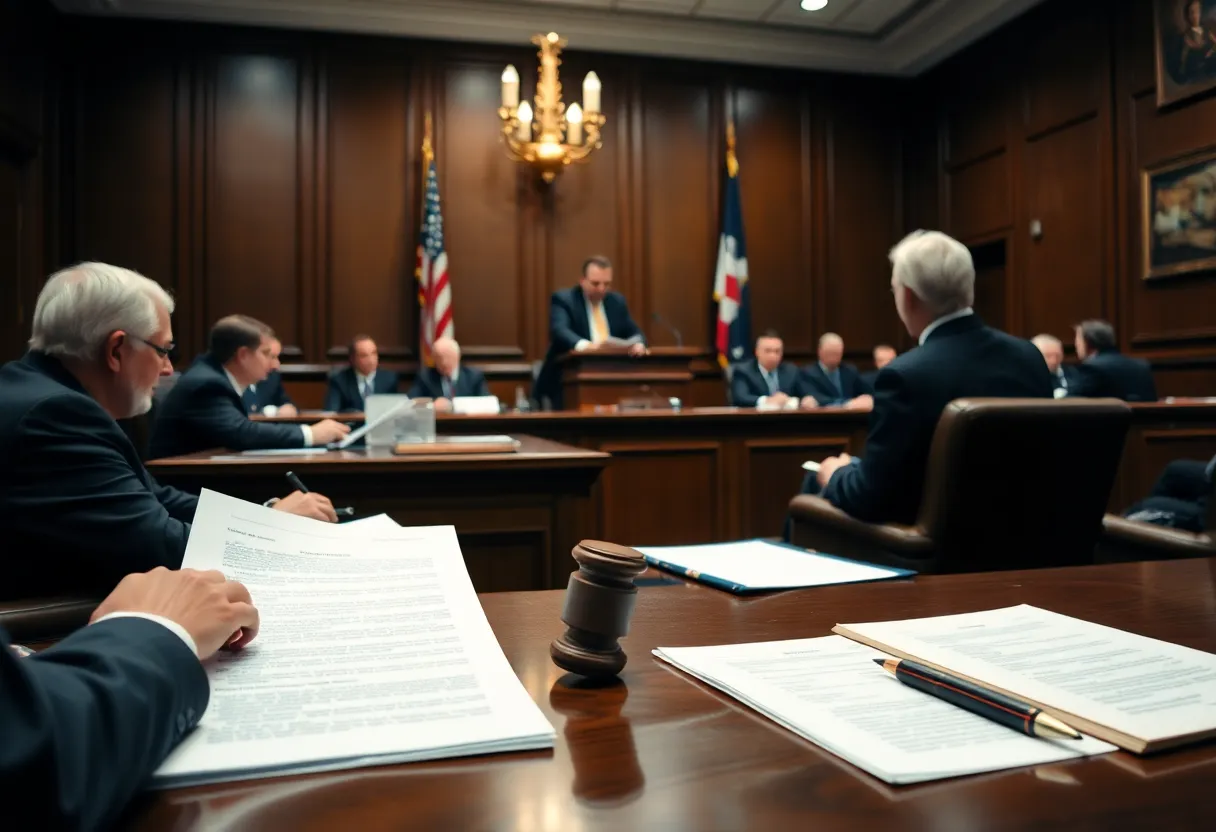 Courtroom during a legal hearing in Memphis
