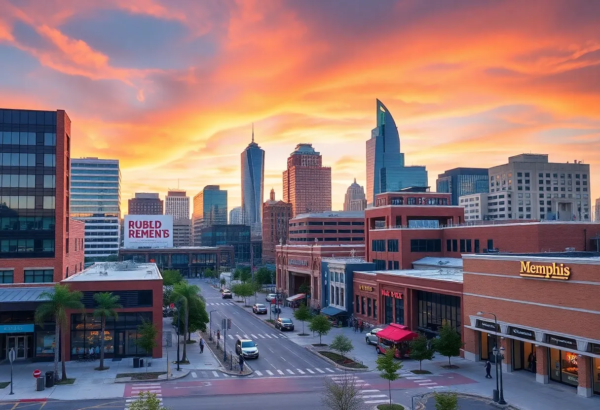 View of Memphis city reflecting economic growth