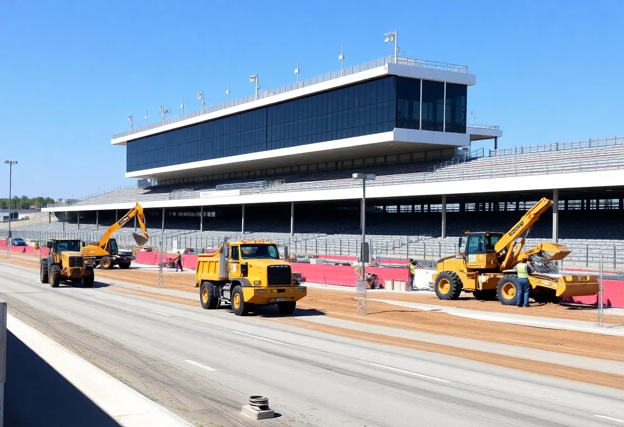 Construction at Memphis International Raceway