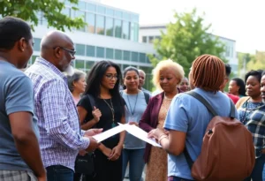 Community members participating in discussions on racial healing