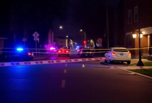 Police investigating a shooting site in Memphis