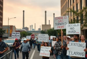 Residents of Memphis rallying for stricter regulations on gas turbines due to health concerns.