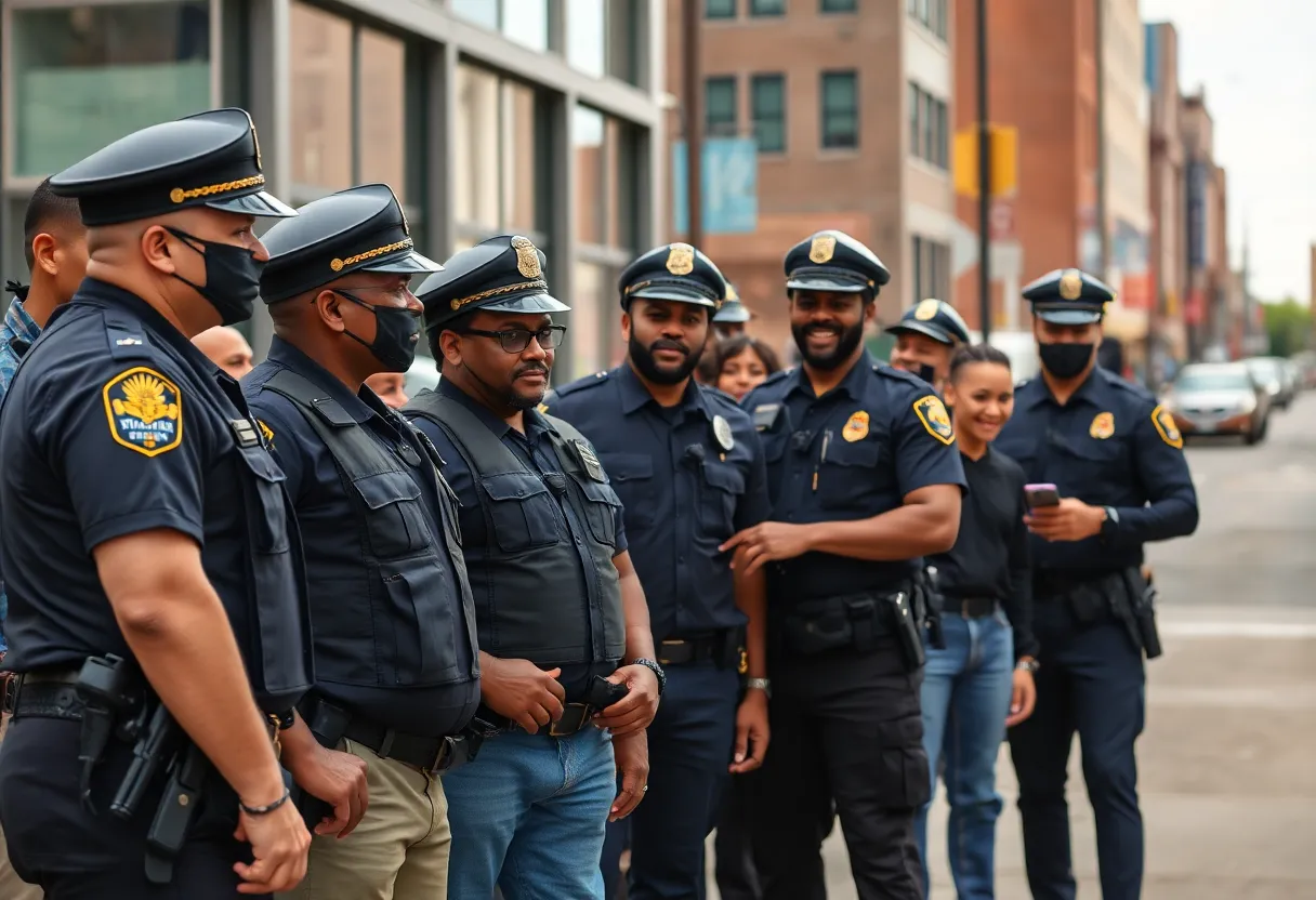 Officers engaging with community members in Memphis