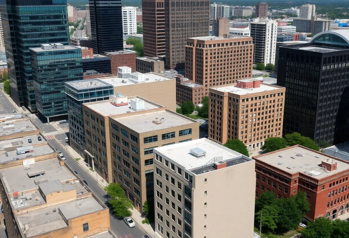 Cityscape of Memphis highlighting self-storage facility conversions
