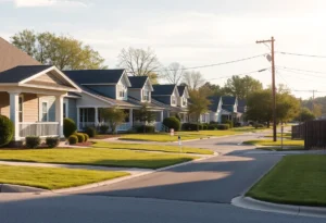 Quiet street in Sherwood Forest neighborhood, Memphis.