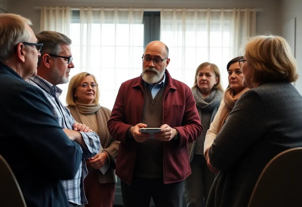 Citizens engaged in a discussion about healthcare fraud prevention