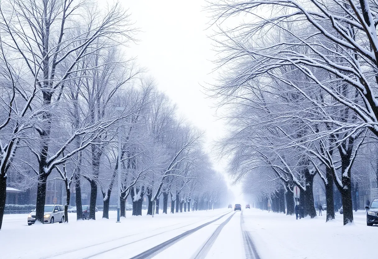 Winter storm preparations in Memphis with snow-covered streets.