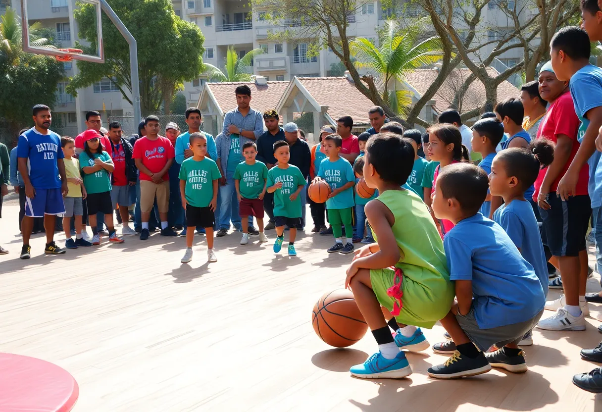 Local youth participating in basketball drills at the Basketball and Bling event in Memphis.