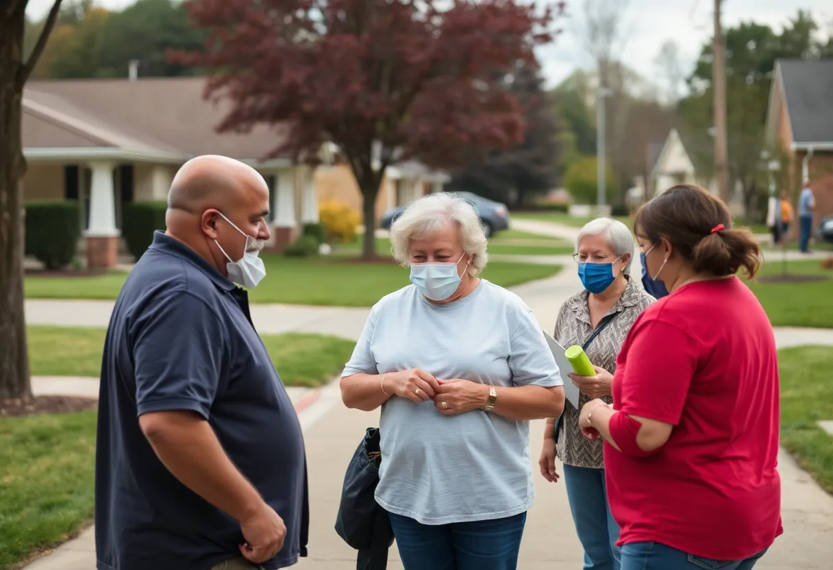 Residents of Oakhaven participating in community safety initiatives.