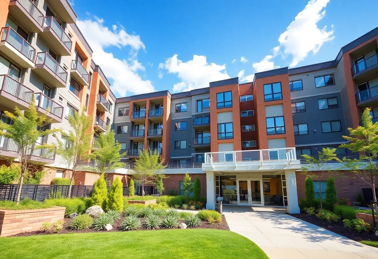 Exterior view of Roxbury Apartments in East Memphis