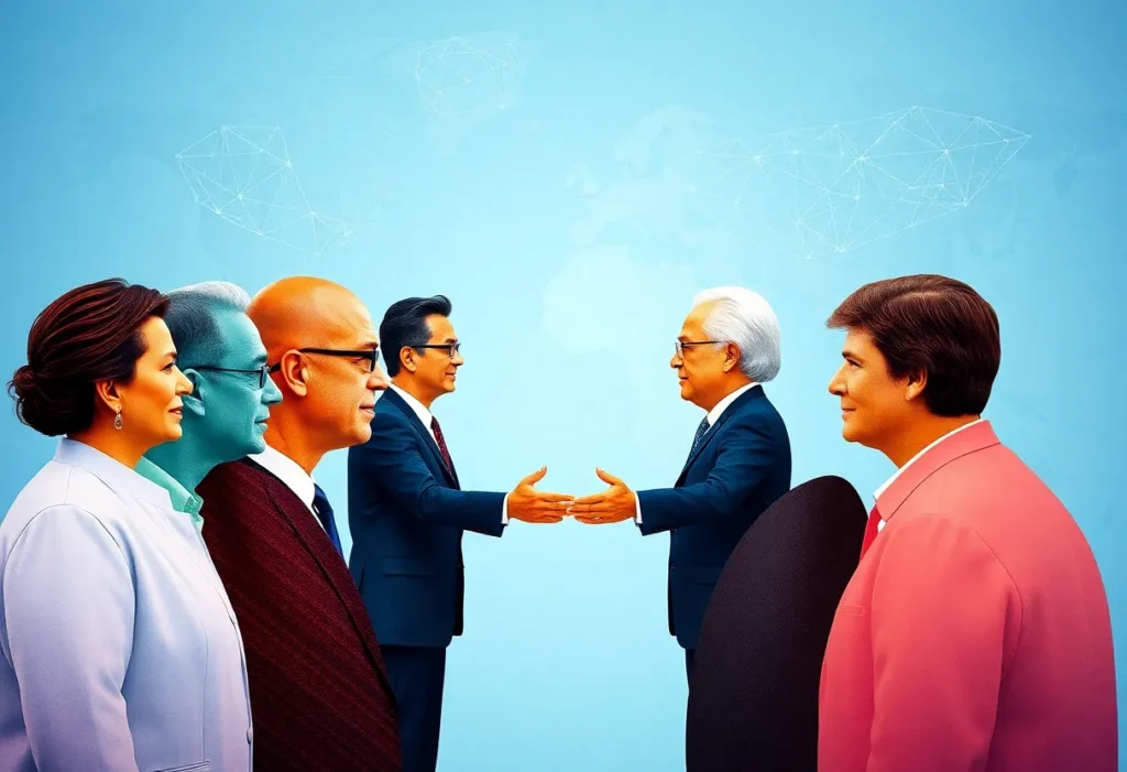 An abstract representation of global diplomacy