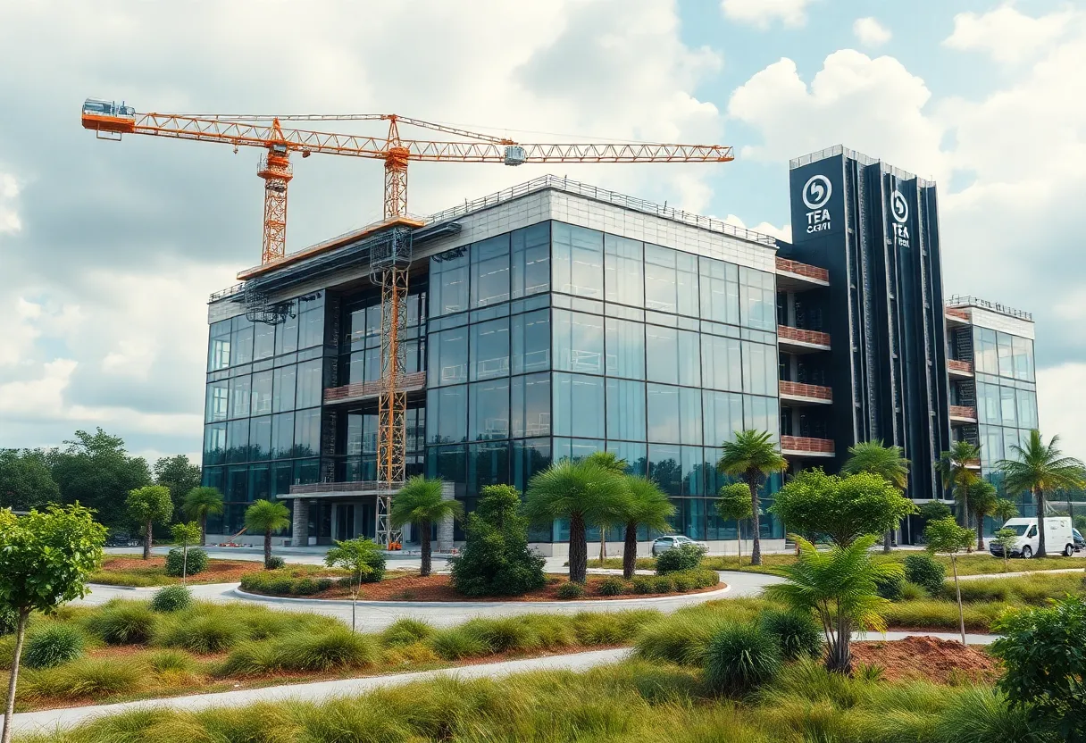 A modern data center representing technological advancement.