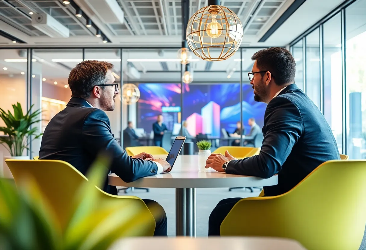 Corporate office scene representing Disney leadership transition