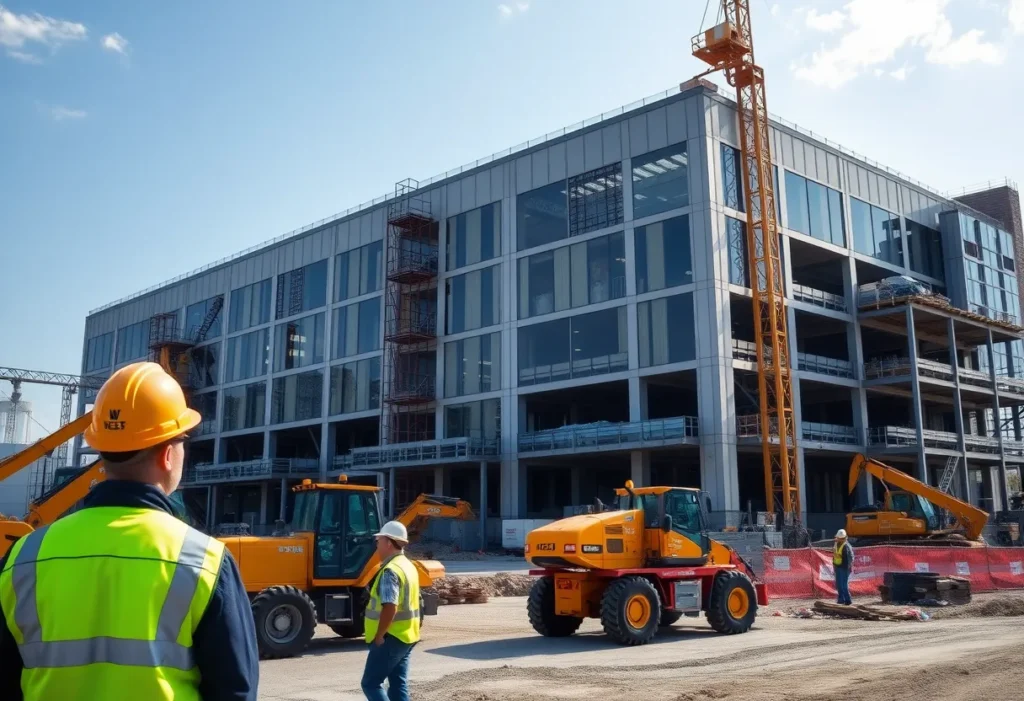 Construction site of a new manufacturing facility in Memphis, Tennessee.