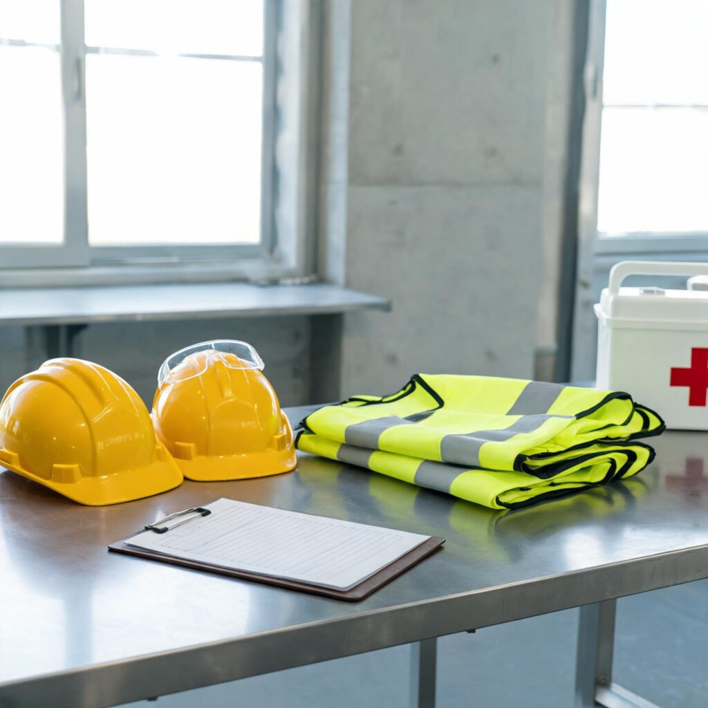 Workplace safety and liability program equipment representing OSHA compliance and workers' compensation programs for Memphis-area businesses