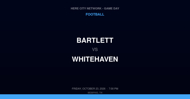 Bartlett vs. Whitehaven — Football Game Day — Memphis, TN — Oct 23, 2026