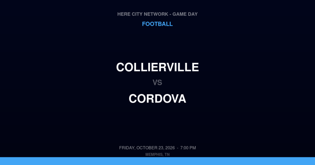 Collierville vs. Cordova — Football Game Day — Cordova, TN — Oct 23, 2026