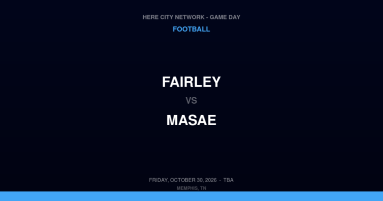 Fairley vs. MASAE — Football Game Day — Memphis, TN — Oct 30, 2026