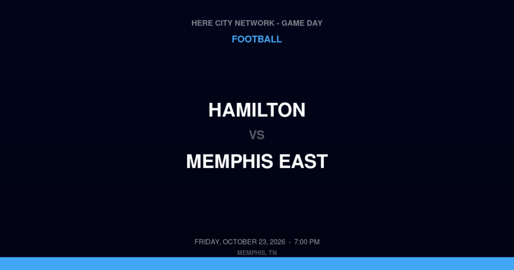Hamilton vs. Memphis East — Football Game Day — Memphis, TN — Oct 23, 2026