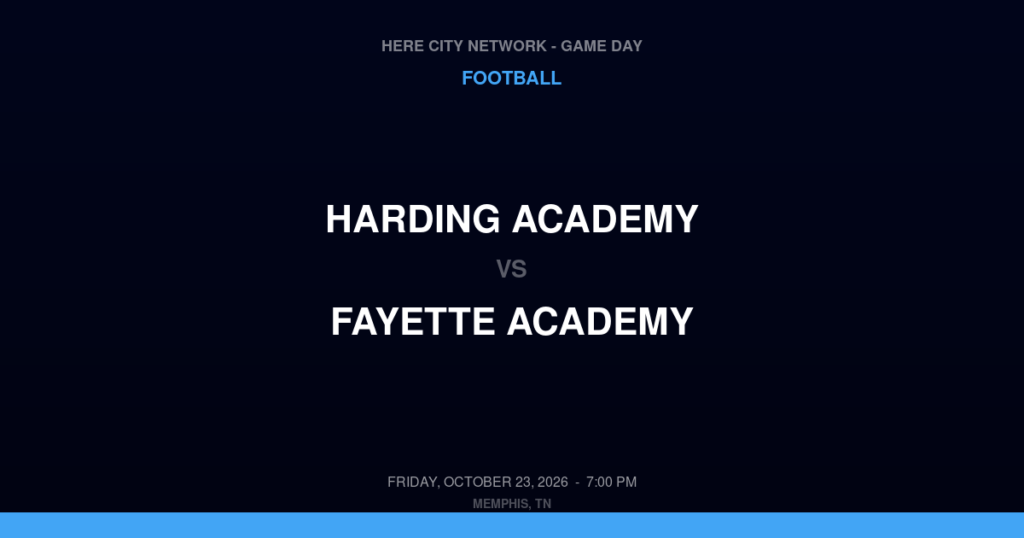 Harding Academy vs. Fayette Academy — Football Game Day — Somerville, TN — Oct 23, 2026